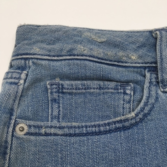 EXPRESS Distressed Fray Hem Denim Jean Shorts Rose Size 4 - Picture 3 of 11